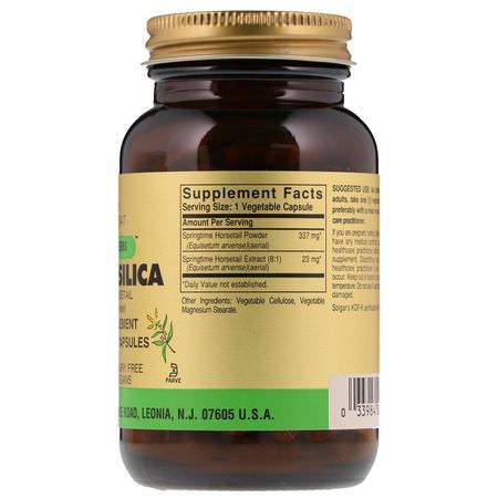 二氧化矽, 礦物質: Solgar, Full Potency Herbs, Vegetal Silica, 100 Vegetable Capsules