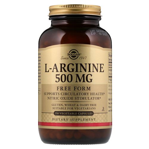 Solgar, L-Arginine, 500 mg, 250 Vegetable Capsules Review