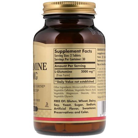 L-谷氨酰胺, 氨基酸: Solgar, L-Glutamine, 1000 mg, 60 Tablets