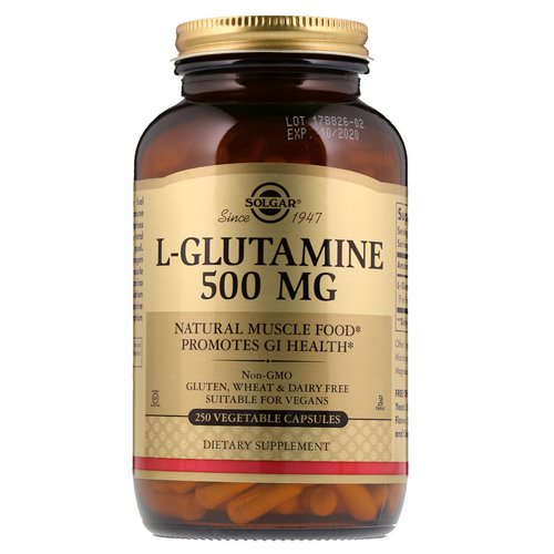 Solgar, L-Glutamine, 500 mg, 250 Vegetable Capsules Review