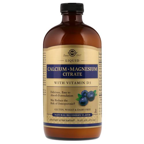 Solgar, Liquid Calcium Magnesium Citrate with Vitamin D3, Natural Blueberry, 16 fl oz (473 ml) Review