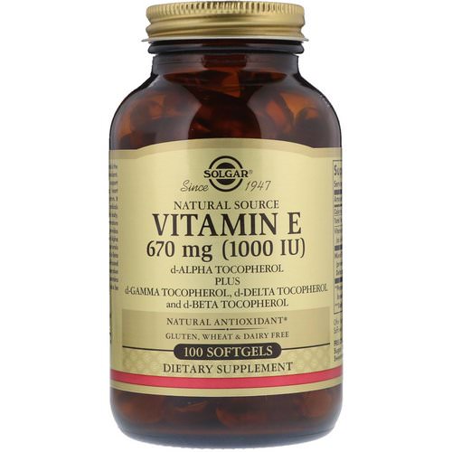Solgar, Naturally Sourced Vitamin E, 1,000 IU, 100 Softgels Review