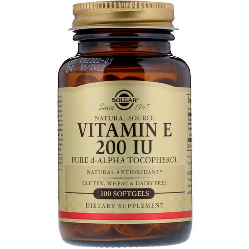 Solgar, Naturally Sourced Vitamin E, 200 IU, 100 Softgels Review