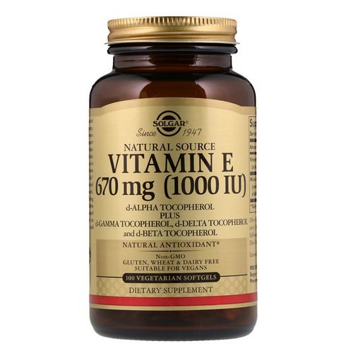Solgar, Naturally Sourced Vitamin E, 670 mcg (1,000 IU), 100 Vegetarian Softgels Review