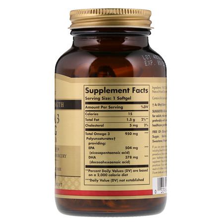 Omega-3魚油, EPA DHA: Solgar, Omega-3, EPA & DHA, Triple Strength, 950 mg, 50 Softgels