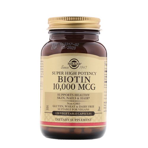 Solgar, Super High Potency, Biotin, 10,000 mcg, 120 Vegetable Capsules Review