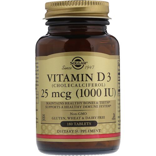 Solgar, Vitamin D3 (Cholecalciferol), 1000 IU, 180 Tablets Review
