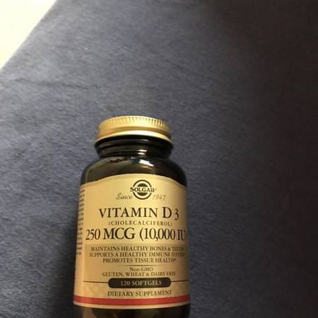 Solgar, Vitamin D3 (Cholecalciferol), 250 mcg, 10,000 IU, 120 Softgels