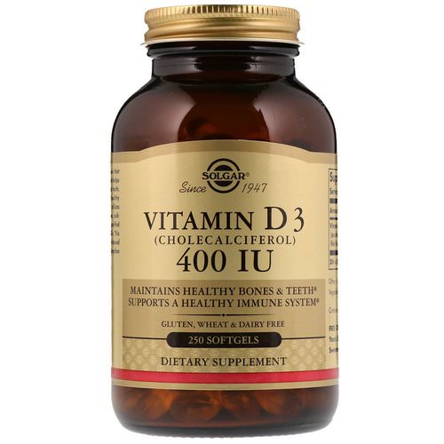 Solgar, Vitamin D3 (Cholecalciferol), 400 IU, 250 Softgels Review
