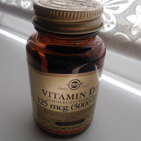 Solgar, Vitamin D3 (Cholecalciferol), 5,000 IU, 100 Softgels