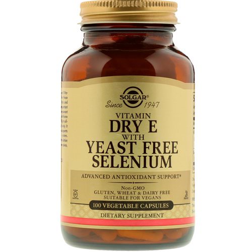 Solgar, Vitamin Dry E with Yeast Free Selenium, 100 Vegetable Capsules Review