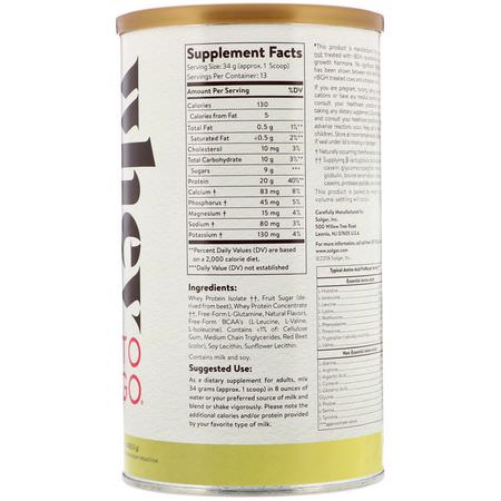 乳清蛋白, 運動營養: Solgar, Whey To Go, Whey Protein Powder, Strawberry, 16 oz (453.5 g)