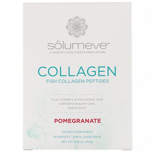 Solumeve, Collagen Peptides Plus Vitamin C & Hyaluronic Acid, Pomegranate, 30 Packets, 0.18 oz (5.15 g) Each Review