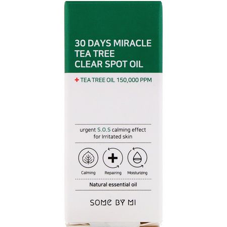 茶樹油外用, 按摩油: Some By Mi, 30 Days Miracle Tea Tree Clear Spot Oil, 10 ml