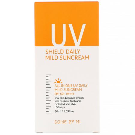 防曬霜, K美容: Some By Mi, UV Shield Daily Mild Suncream, SPF 50+ PA+++, 1.69 fl oz (50 ml)