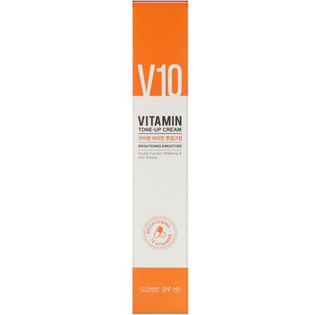 K-美容保濕霜, 乳霜: Some By Mi, V10 Vitamin Tone-Up Cream, Brightening & Moisture, 50 ml