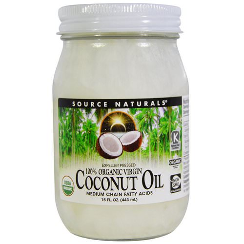 Source Naturals, 100% Organic Virgin, Coconut Oil, 15 fl oz. (443 ml) Review