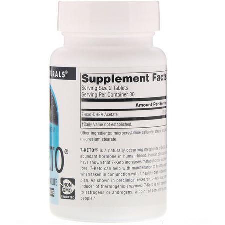 7-酮, 體重: Source Naturals, 7-Keto, DHEA Metabolite, 50 mg, 60 Tablets