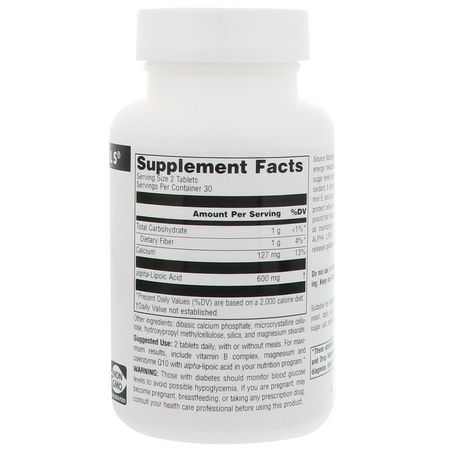 α硫辛酸, 抗氧化劑: Source Naturals, Alpha Lipoic Acid, Timed Release, 300 mg, 60 Tablets