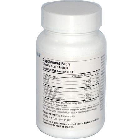 氨基葡萄糖軟骨素, 關節: Source Naturals, Chondroitin Sulfate, 400 mg, 60 Tablets