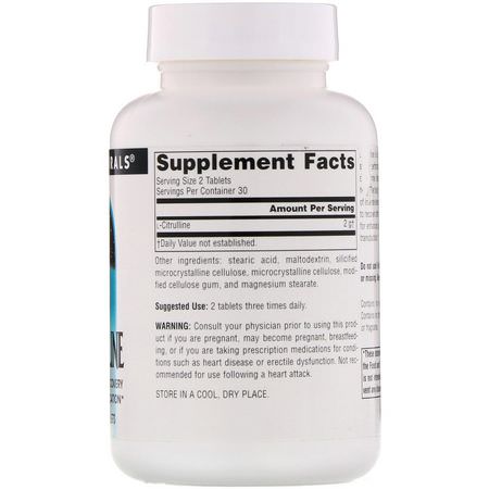 L-瓜氨酸, 氨基酸: Source Naturals, L-Citrulline, 1000 mg, 60 Tablets