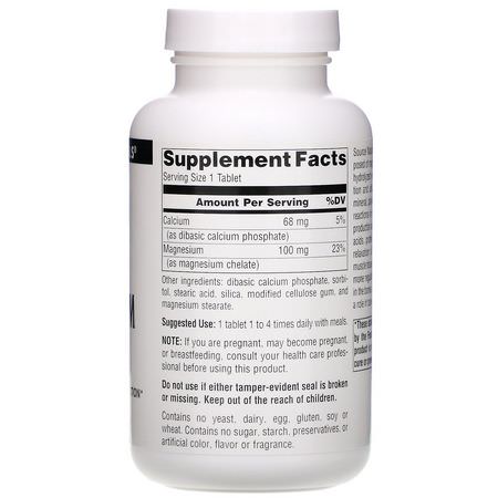 鎂, 礦物質: Source Naturals, Magnesium Chelate, 100 mg, 250 Tablets