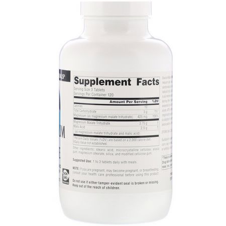 鎂, 礦物質: Source Naturals, Magnesium Malate, 1,250 mg, 360 Tablets