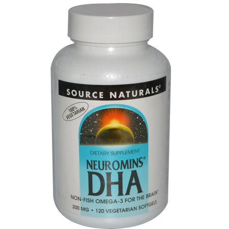 DHA, 歐米茄EPA DHA: Source Naturals, Neuromins DHA, 200 mg, 120 Veggie Softgels