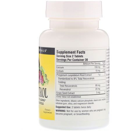 白藜蘆醇, 抗氧化劑: Source Naturals, Resveratrol, 60 Tablets