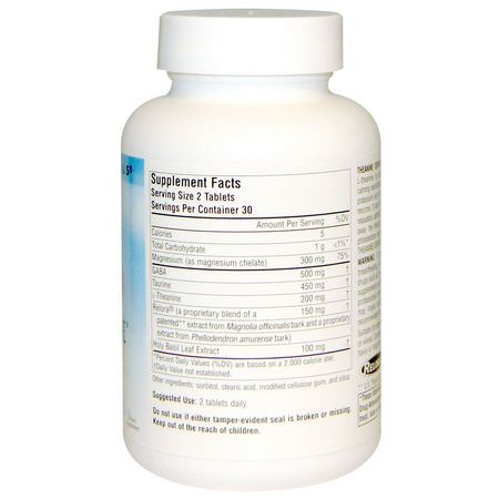 L-茶氨酸, 氨基酸: Source Naturals, Serene Science, Theanine Serene With Relora, 60 Tablets