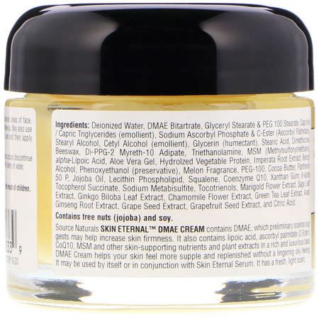 面霜, 保濕霜: Source Naturals, Skin Eternal DMAE Cream, 2 oz (56.7 g)