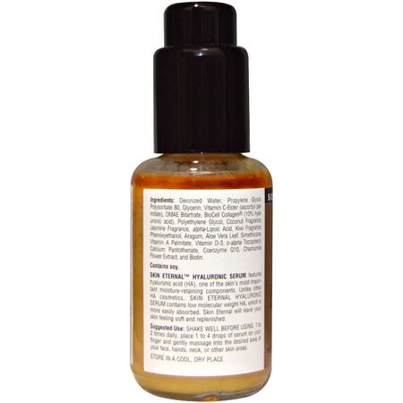 霜, 透明質酸血清: Source Naturals, Skin Eternal, Hyaluronic Serum, 1.7 fl oz (50 ml)