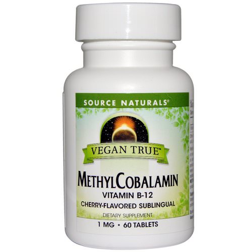Source Naturals, Vegan True, MethylCobalamin, Cherry Flavor, 1 mg, 60 Sublingual Tablets Review