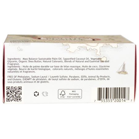 乳木果油肥皂: South of France, Climbing Wild Rose, French Milled Oval Soap with Organic Shea Butter, 6 oz (170 g)