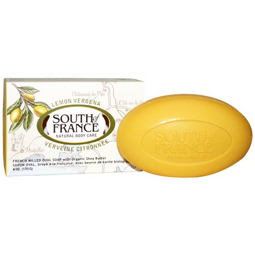 South of France, Lemon Verbena, French Milled Oval Soap with Organic Shea Butter, 6 oz (170 g) Review