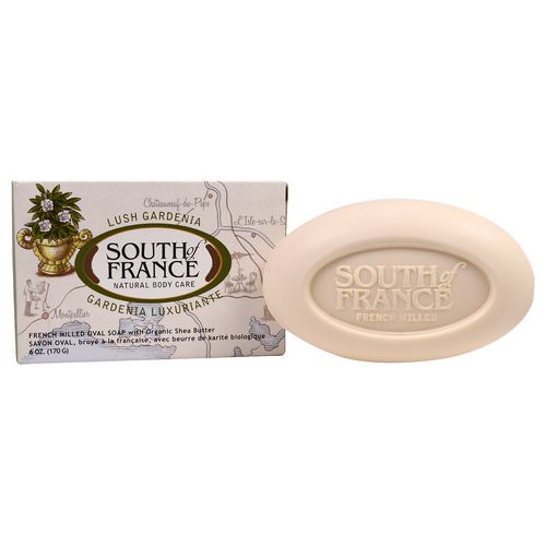 South of France, Lush Gardenia, French Milled Oval Soap with Organic Shea Butter, 6 oz (170 g) Review