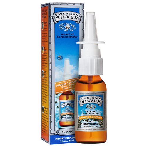 Sovereign Silver, Bio-Active Silver Hydrosol, Immune Support, Vertical Spray, 10 ppm, 1 fl oz (29 ml) Review