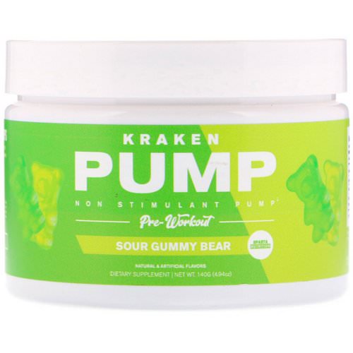 Sparta Nutrition, Kraken Pump, Non-Stimulant Pre-Workout, Sour Gummy Bear, 4.94 oz (140 g) Review