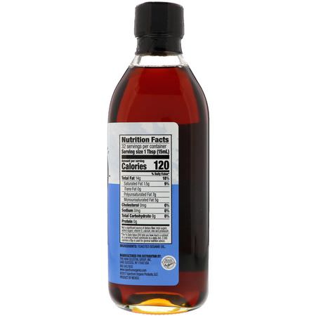 芝麻油, 醋: Spectrum Culinary, Toasted Sesame Oil, Unrefined, 16 fl oz (473 ml)
