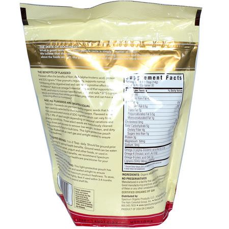 亞麻籽補充劑, 歐米茄EPA DHA: Spectrum Essentials, Organic Whole Premium Flaxseed, 15 oz (425 g)