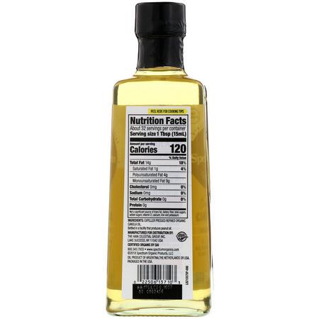 醋, 油: Spectrum Culinary, Organic Canola Oil, Expeller Refined, 16 fl oz (473 ml)