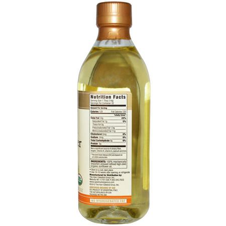 醋, 油: Spectrum Culinary, Organic High Heat Sunflower Oil, Refined, 16 fl oz (473 ml)