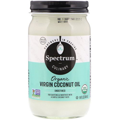 Spectrum Culinary, Organic Virgin Coconut Oil, Unrefined, 14 fl oz (414 ml) Review