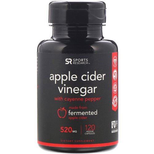 Sports Research, Apple Cider Vinegar with Cayenne Pepper, 520 mg, 120 Veggie Capsules Review