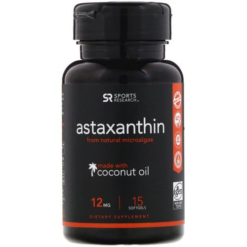 Sports Research, Astaxanthin with Coconut Oil, 12 mg, 15 Softgels Review
