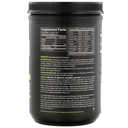 膠原蛋白補充劑, 關節: Sports Research, Gelatin Powder, Unflavored, 16 oz (454 g)