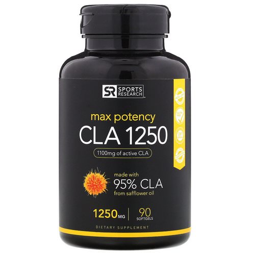 Sports Research, CLA 1250, Max Potency, 1,250 mg, 90 Softgels Review