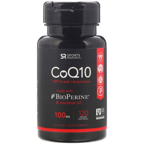 Sports Research, CoQ10 with BioPerine & Coconut Oil, 100 mg, 120 Veggie Softgels Review