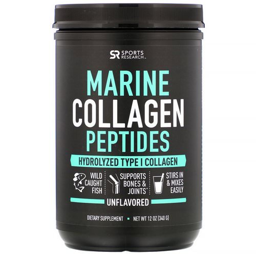 Sports Research, Marine Collagen Peptides, Unflavored, 12 oz (340 g) Review