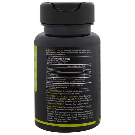 MCT油, 重量: Sports Research, MCT Oil, 1000 mg, 120 Softgels